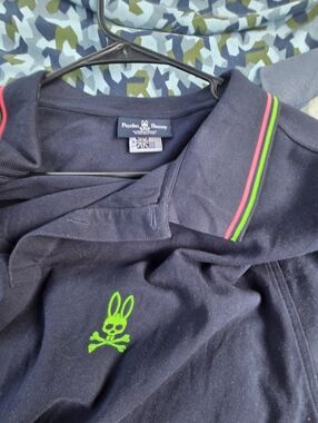 Psycho Bunny Black Tee with White Logo Tag